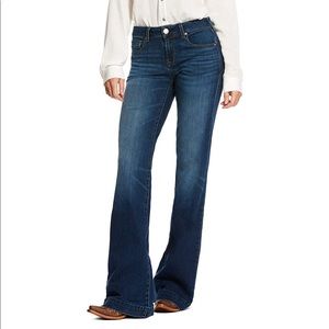 ARIAT Women's Trouser Mid Rise Stretch Kelsea Wide Leg Jean